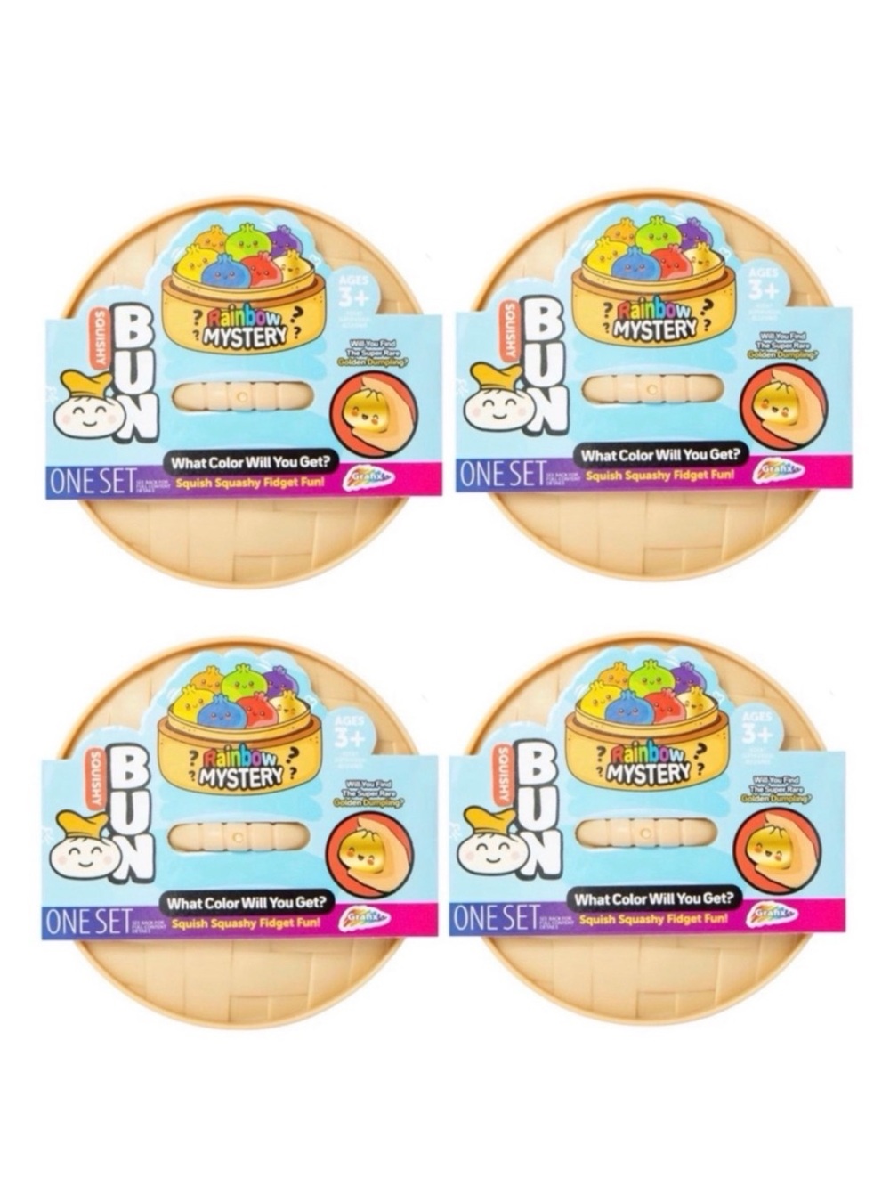 Super Rare! Rainbow Mystery Dumpling Squishy Bun Set